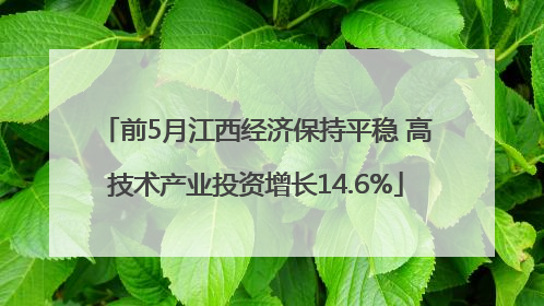 前5月江西经济保持平稳 高技术产业投资增长14.6%
