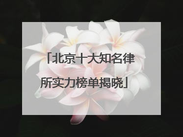 北京十大知名律所实力榜单揭晓