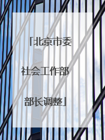 北京市委社会工作部部长调整