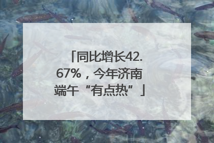 同比增长42.67%，今年济南端午“有点热”