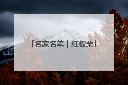 名家名笔｜红板栗