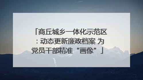 商丘城乡一体化示范区：动态更新廉政档案 为党员干部精准“画像”