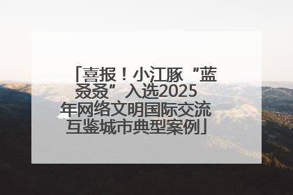 喜报！小江豚“蓝叒叒”入选2025年网络文明国际交流互鉴城市典型案例