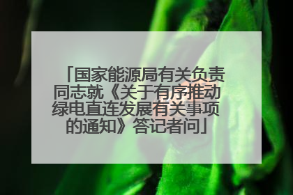 国家能源局有关负责同志就《关于有序推动绿电直连发展有关事项的通知》答记者问