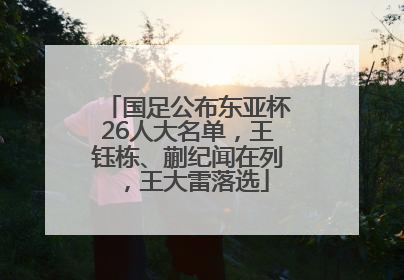 国足公布东亚杯26人大名单，王钰栋、蒯纪闻在列，王大雷落选