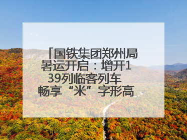 国铁集团郑州局暑运开启：增开139列临客列车 畅享“米”字形高铁出行圈