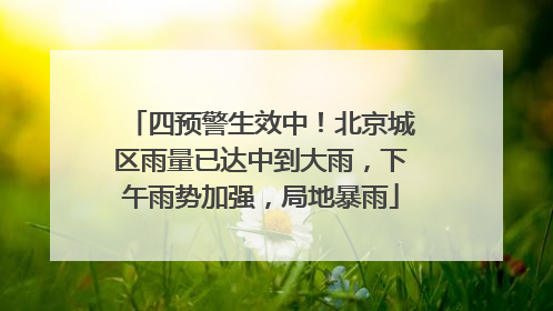 四预警生效中！北京城区雨量已达中到大雨，下午雨势加强，局地暴雨