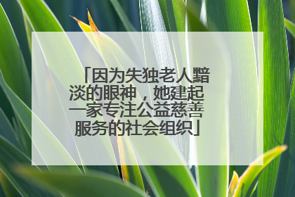 因为失独老人黯淡的眼神，她建起一家专注公益慈善服务的社会组织