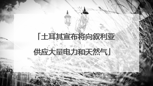 土耳其宣布将向叙利亚供应大量电力和天然气