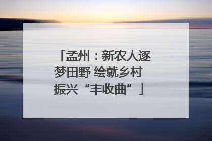 孟州：新农人逐梦田野 绘就乡村振兴“丰收曲”