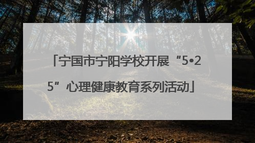 宁国市宁阳学校开展“5•25”心理健康教育系列活动