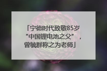 宁德时代致敬85岁“中国锂电池之父”，曾毓群称之为老师