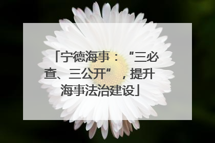 宁德海事：“三必查、三公开”，提升海事法治建设