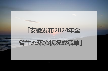 安徽发布2024年全省生态环境状况成绩单