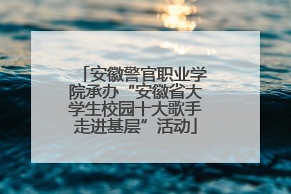 安徽警官职业学院承办“安徽省大学生校园十大歌手走进基层”活动