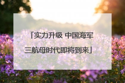 实力升级 中国海军三航母时代即将到来