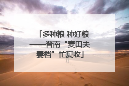 多种粮 种好粮——晋南“麦田夫妻档”忙夏收