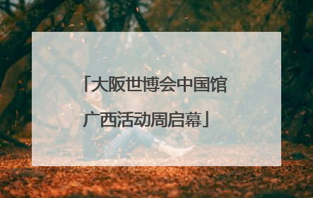 大阪世博会中国馆广西活动周启幕