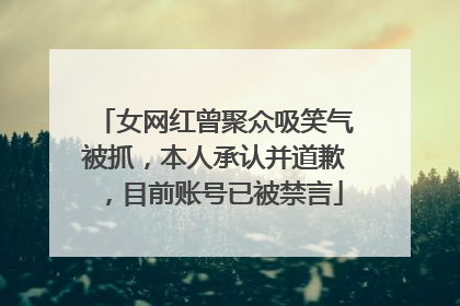 女网红曾聚众吸笑气被抓，本人承认并道歉，目前账号已被禁言