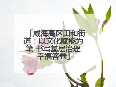 威海高区田和街道：以文化赋能为笔 书写基层治理幸福答卷