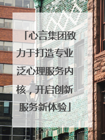 心言集团致力于打造专业泛心理服务内核，开启创新服务新体验