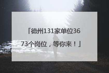 德州131家单位3673个岗位，等你来！