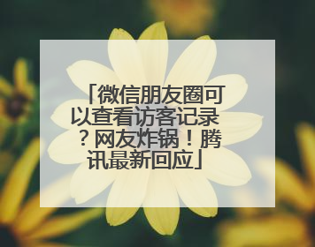 微信朋友圈可以查看访客记录？网友炸锅！腾讯最新回应