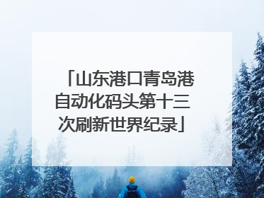 山东港口青岛港自动化码头第十三次刷新世界纪录