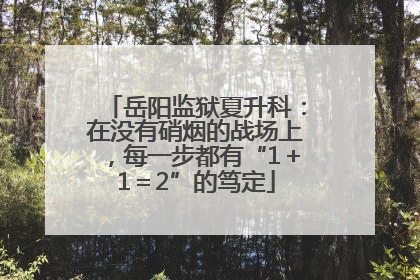 岳阳监狱夏升科：在没有硝烟的战场上，每一步都有“1＋1＝2”的笃定