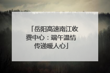 岳阳高速南江收费中心：端午温情传递暖人心
