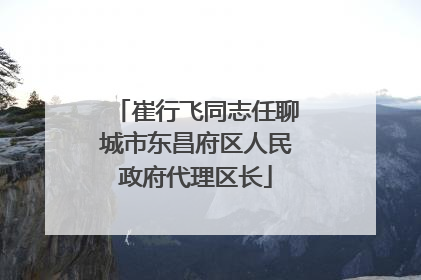 崔行飞同志任聊城市东昌府区人民政府代理区长