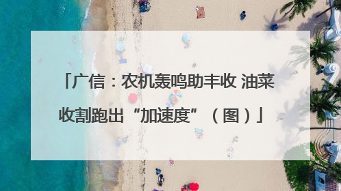 广信：农机轰鸣助丰收 油菜收割跑出“加速度”（图）
