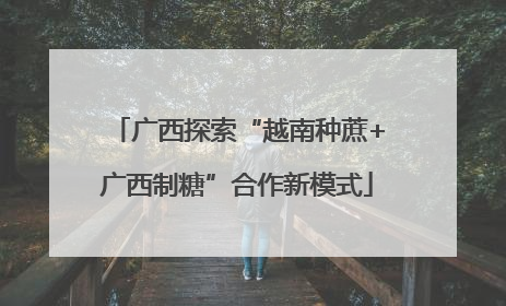 广西探索“越南种蔗+广西制糖”合作新模式