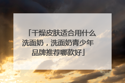 干燥皮肤适合用什么洗面奶，洗面奶青少年品牌推荐哪款好