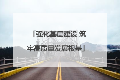 强化基层建设 筑牢高质量发展根基