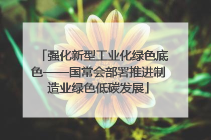 强化新型工业化绿色底色——国常会部署推进制造业绿色低碳发展