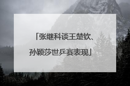张继科谈王楚钦、孙颖莎世乒赛表现