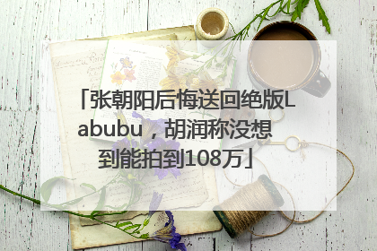 张朝阳后悔送回绝版Labubu，胡润称没想到能拍到108万