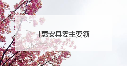 惠安县委主要领导开展“四下基层”现场办公活动