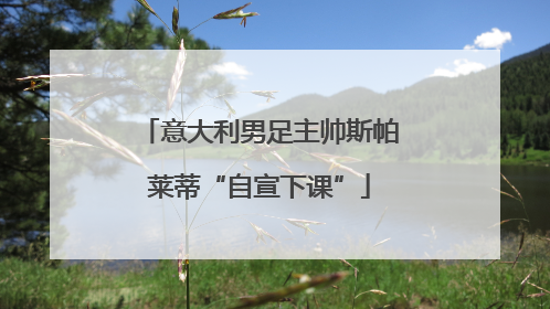 意大利男足主帅斯帕莱蒂“自宣下课”