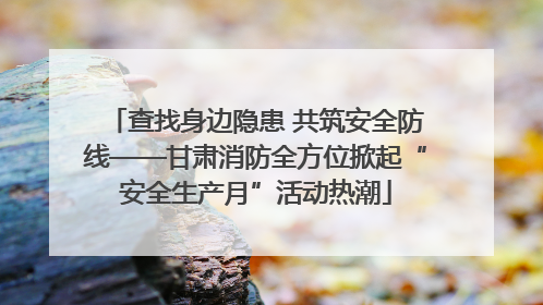 查找身边隐患 共筑安全防线——甘肃消防全方位掀起“安全生产月”活动热潮