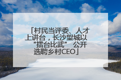 村民当评委、人才上讲台，长沙望城以“擂台比武” 公开选聘乡村CEO