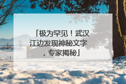 极为罕见！武汉江边发现神秘文字，专家揭秘