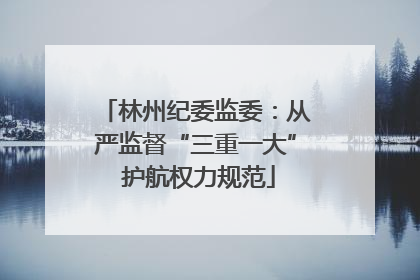 林州纪委监委：从严监督“三重一大” 护航权力规范