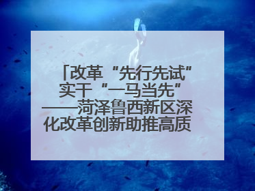 改革“先行先试” 实干“一马当先”——菏泽鲁西新区深化改革创新助推高质量发展纪实