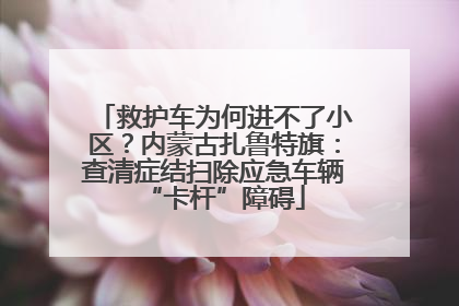 救护车为何进不了小区？内蒙古扎鲁特旗：查清症结扫除应急车辆“卡杆”障碍
