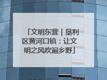 文明东营｜垦利区黄河口镇：让文明之风吹遍乡野