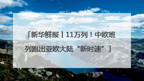 新华鲜报丨11万列！中欧班列跑出亚欧大陆“新时速”