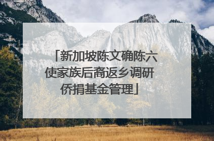 新加坡陈文确陈六使家族后裔返乡调研侨捐基金管理