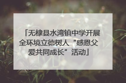 无棣县水湾镇中学开展全环境立德树人“感恩父爱共同成长”活动